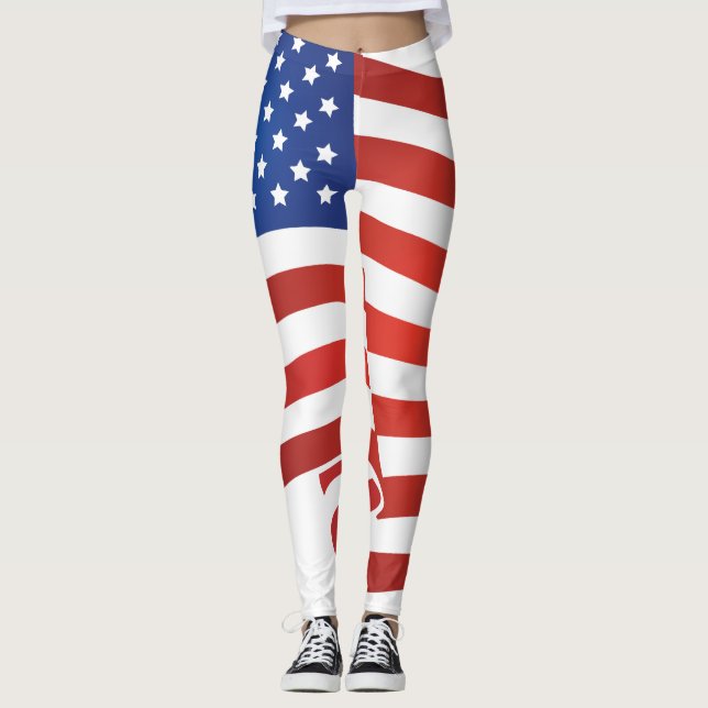 USA flagga Leggings (Framsida)