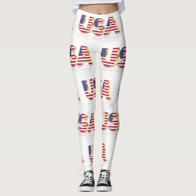 USA flagga Leggings (Framsida)
