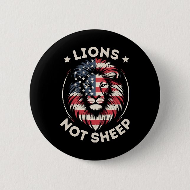 USA FLAGGA, LEJON INTE FÅR KNAPP (Framsida)