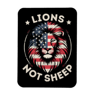USA FLAGGA, LEJON INTE FÅR MAGNET