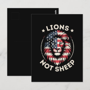 USA FLAGGA , LEJON INTE FÅR VYKORT