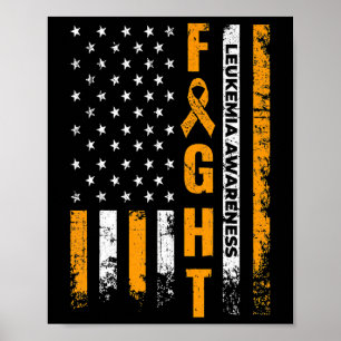 USA flagga Leukemi Awareness Cancer Survivor Gift  Poster