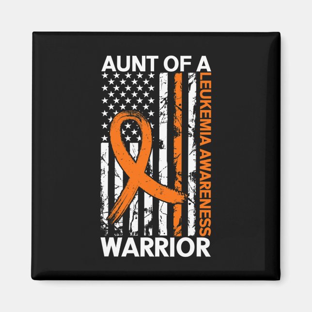 USA flagga Leukemia Awareness Monde US American fo Magnet (Framsidan)