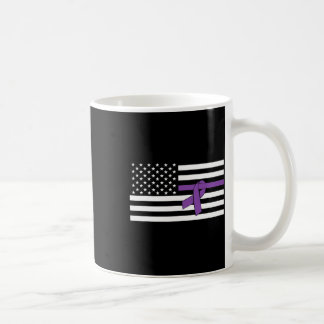 USA Flagga Lila Ribbon Pancreatic Cancer Awareness Kaffemugg