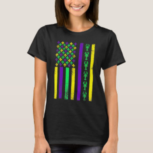 USA Flagga Mardi Gras Carnival Boys Girls K T Shirt