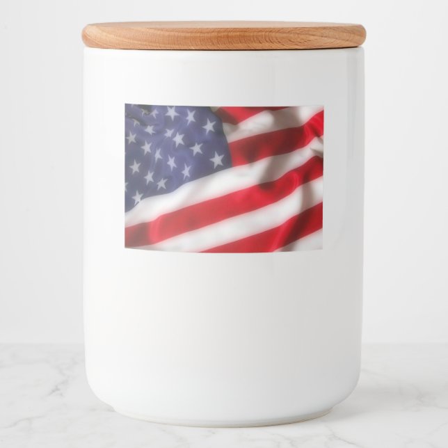 USA-flagga Mat Etiketter (Framsida)