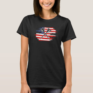 USA flagga med Darts for Dartplayer Women Manar T Shirt