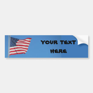 USA flagga med din text Bildekal