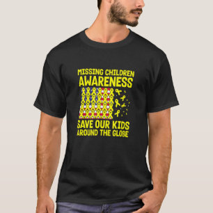 USA flagga med gult rosett band för försvunna barn T Shirt