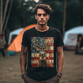 USA flagga med Hjort T Shirt