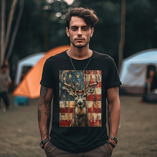USA flagga med Hjort T Shirt (Skapare uppladdad)