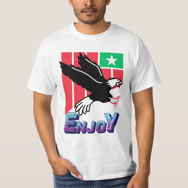 USA flagga med örn T Shirt (Framsida)