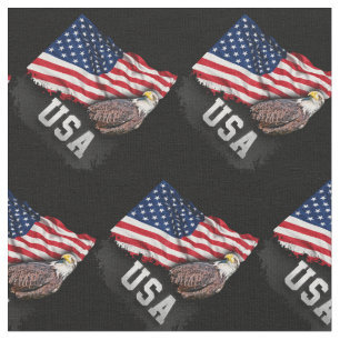 USA flagga med örnen 4th Juli Tyg