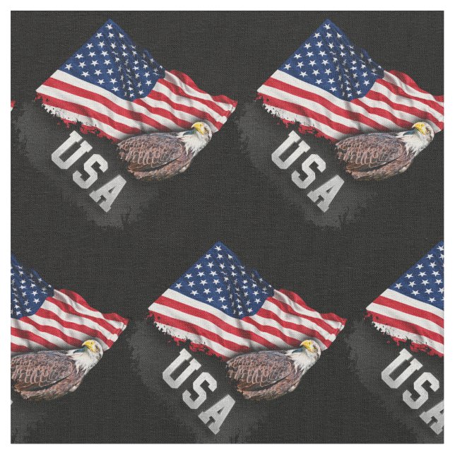 USA flagga med örnen 4th Juli Tyg (Närbild)