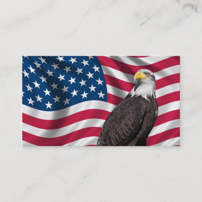 USA flagga med örnen Visitkort (Framsida)