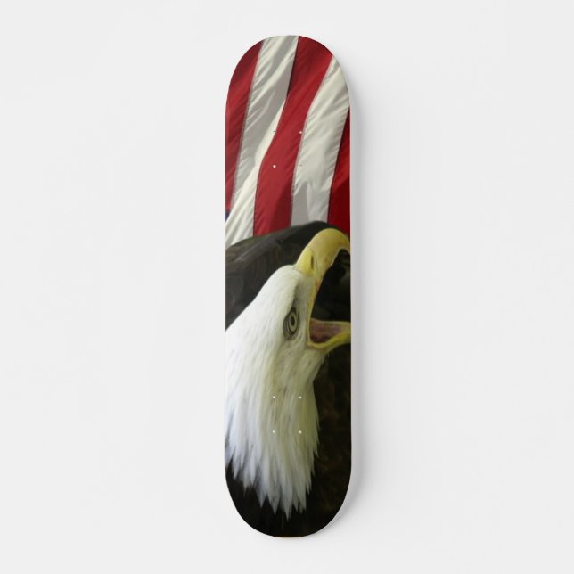 USA FLAGGA med ÖRNskridskodäcket Skateboard Bräda 19,5 Cm (Framsida)