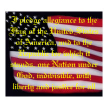 USA flagga med övertäckningstryck för utfästelse