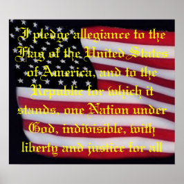 USA flagga med övertäckningstryck för utfästelse Poster