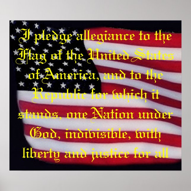 USA flagga med övertäckningstryck för utfästelse Poster (Framsidan)