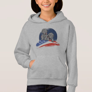 USA Flagga Med Söt Puppy Design T Shirt