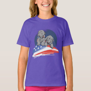 USA-flagga med söta valpar design T Shirt