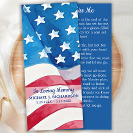 USA flagga Memorial Prayer Card - bokmärke