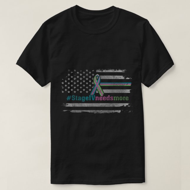 USA flagga Metastaserande bröstcancer - behandling T Shirt (Design framsida)