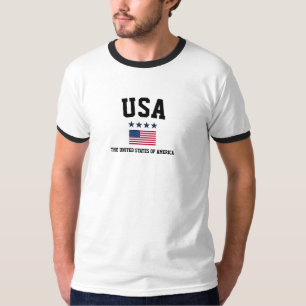 USA Flagga Minimalistisk Patriotisk Retro Stjärnor T Shirt