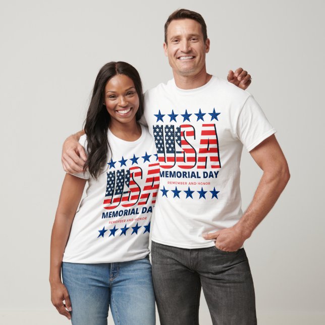 USA flagga minnesdag 2024 Kom ihåg och hedra T Shirt (Unisex)