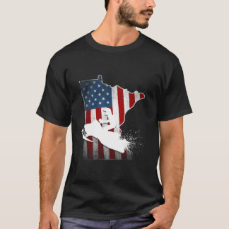 USA flagga Minnesota Snowmobil T Shirt
