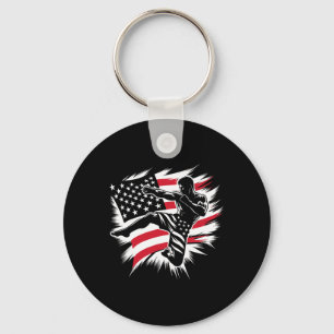 Usa Flagga Mma Blandad Märkesidrott Amerikansk Kic Nyckelring