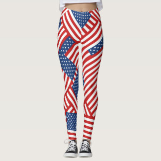 USA flagga Mönster Leggings