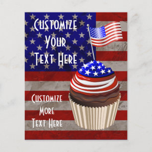 USA flagga Muffins Mönster Flygblad