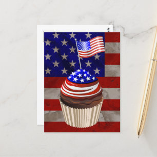 USA flagga Muffins Mönster Vykort