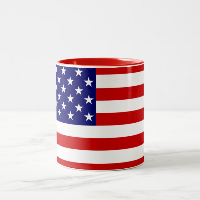 USA flagga mugcnt Två-Tonad Mugg (Center)