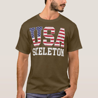 USA flagga Musher American USA Skeleton  T Shirt