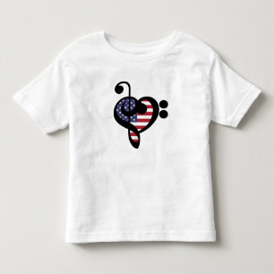 USA flagga Music Heart - American Pride Musician T Shirt