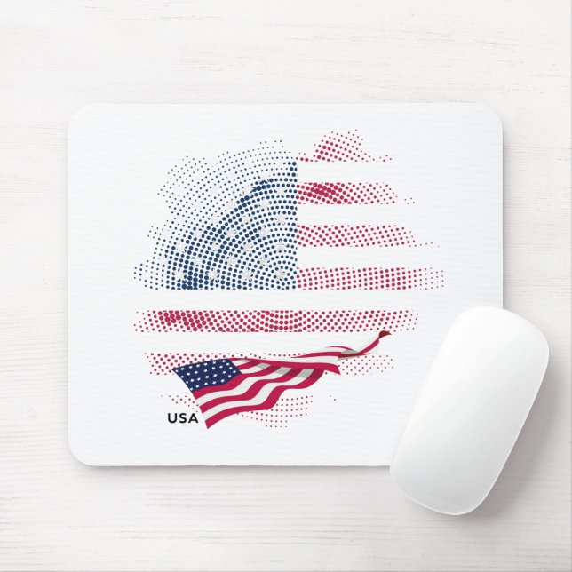 USA-flagga Musmatta (Med mus)