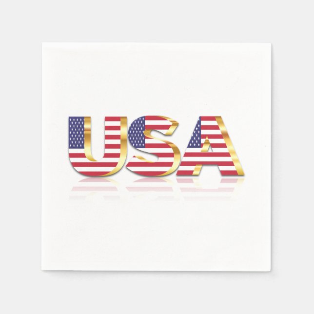 USA flagga Napkins Pappersservett (Framsidan)