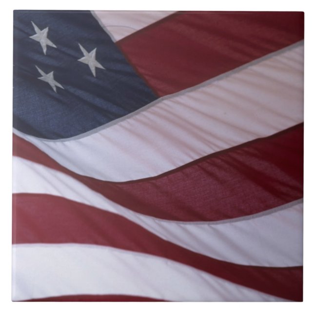 USA flagga, North Carolina, USA Kakelplatta (Framsidan)