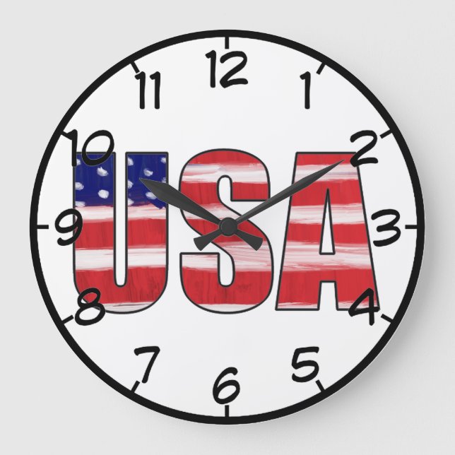 USA flagga numrerad Stor Klocka (Framsida)