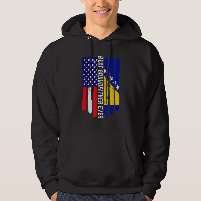 USA flagga och Bosnien och Hercegovina, Flagga, bä Hoodie (Framsida)