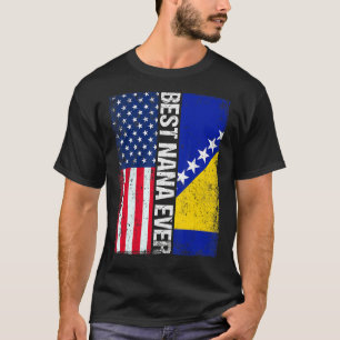 USA flagga och Bosnien och Hercegovina Flagga Best T Shirt