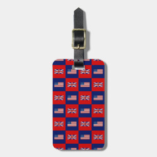 USA flagga och Förenade kungariket Flagga Mönster Bagagebricka
