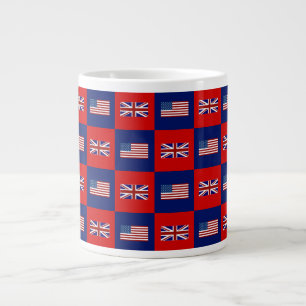USA flagga och Förenade kungariket Flagga Mönster Jumbo Mugg
