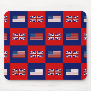 USA flagga och Förenade kungariket Flagga Mönster Musmatta