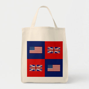 USA flagga och Förenade kungariket Flagga Mönster Tygkasse