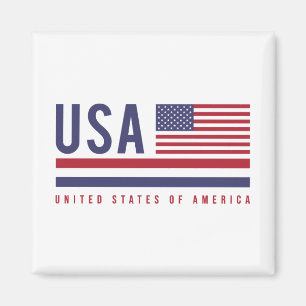 USA flagga och ISO-kod Alfa-3-design Magnet