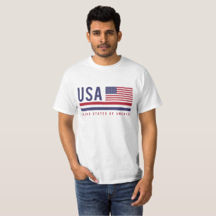 USA flagga och ISO-kod Alfa-3-design T Shirt