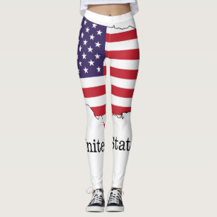 USA Flagga och Kart Souvenir Design Leggings